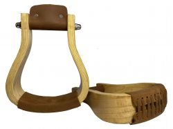 Showman Polished White Ashwood Wooden stirrups